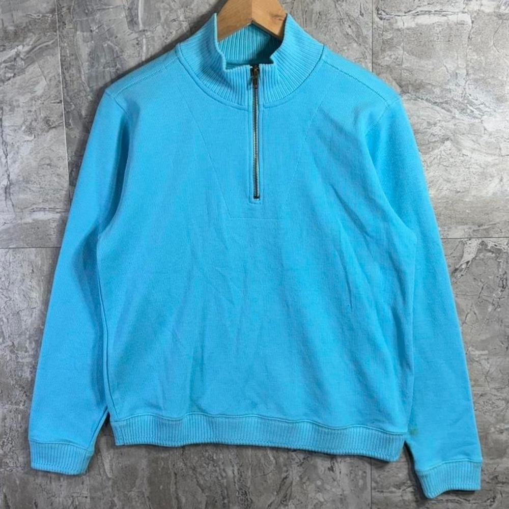 Carolyn Taylor Blue quarter zip sweatshirt women's large